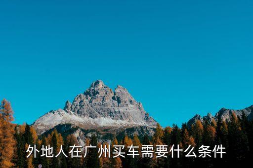 外地人在廣州買車需要什么條件