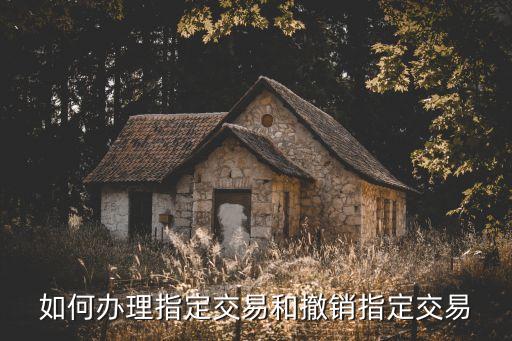 如何辦理指定交易和撤銷指定交易