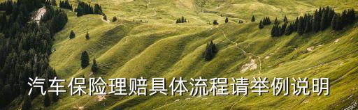 汽車保險理賠具體流程請舉例說明