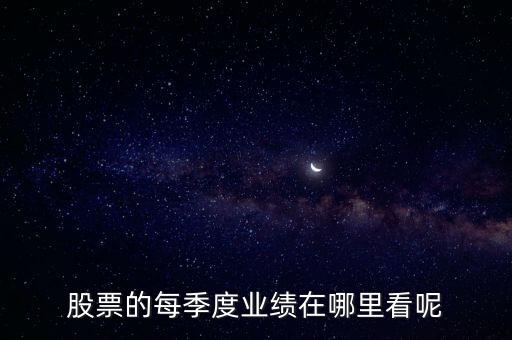 股票的每季度業(yè)績在哪里看呢