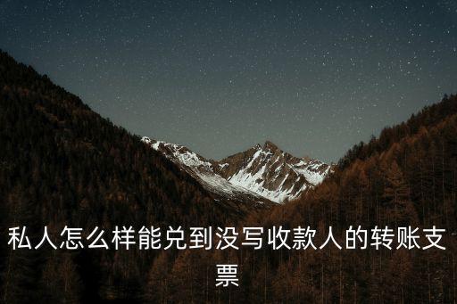 私人怎么樣能兌到?jīng)]寫收款人的轉(zhuǎn)賬支票