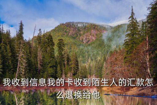 收到別人的匯款怎么辦，我收到信息我的卡收到陌生人的匯款怎么退換給他
