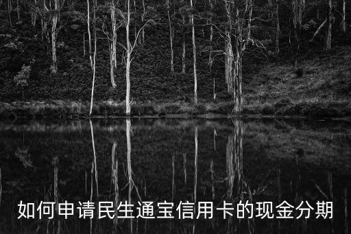 如何申請民生通寶信用卡的現(xiàn)金分期