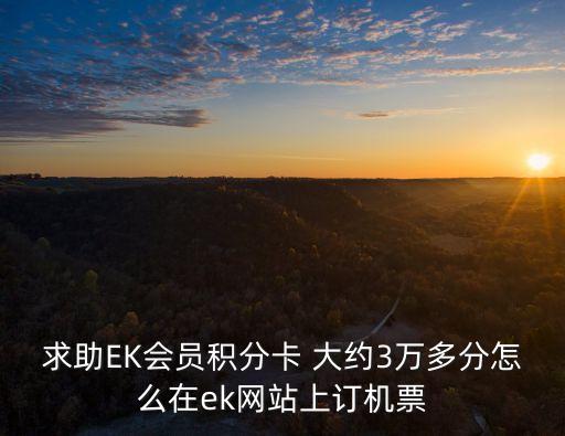 求助EK會員積分卡 大約3萬多分怎么在ek網(wǎng)站上訂機(jī)票