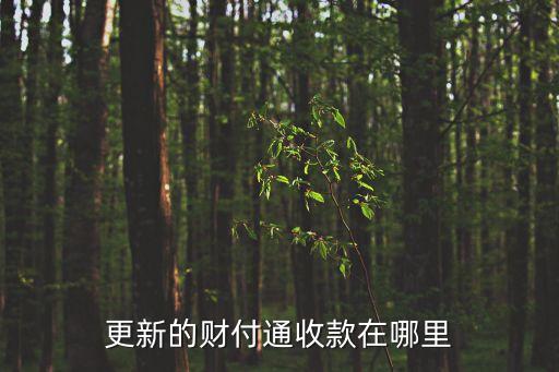 更新的財(cái)付通收款在哪里