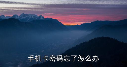 卡密碼忘了怎么辦，卡密碼忘了怎么辦