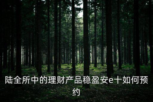 陸全所中的理財產品穩(wěn)盈安e十如何預約