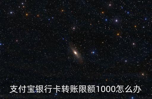 支付寶銀行卡轉(zhuǎn)賬限額1000怎么辦