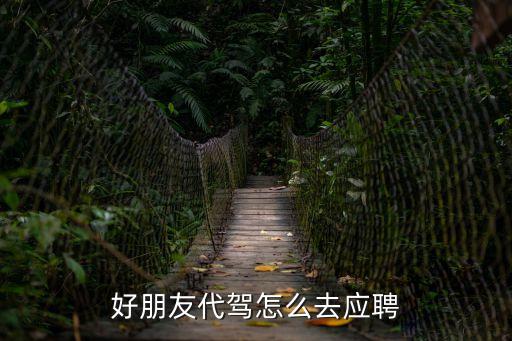 好朋友代駕怎么去應(yīng)聘