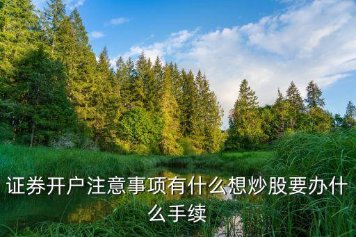 證券開戶注意事項(xiàng)有什么想炒股要辦什么手續(xù)