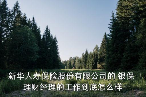 新華理財(cái)總監(jiān)怎么樣，新華人壽保險(xiǎn)股份有限公司的 銀保 理財(cái)經(jīng)理的工作到底怎么樣