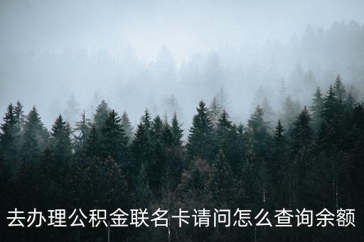 去辦理公積金聯(lián)名卡請問怎么查詢余額