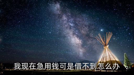 我現(xiàn)在急用錢可是借不到怎么辦