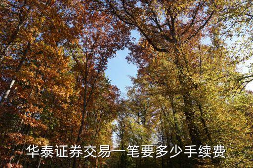 華泰證券交易一筆要多少手續(xù)費(fèi)