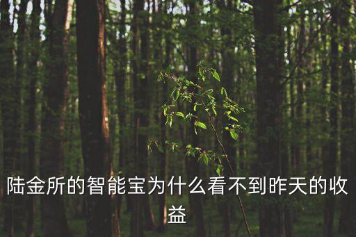 陸金所的智能寶為什么看不到昨天的收益
