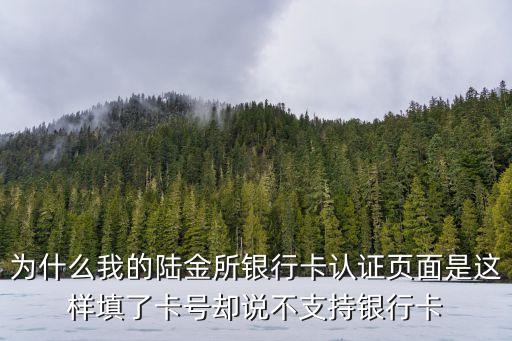 為什么我的陸金所銀行卡認(rèn)證頁面是這樣填了卡號卻說不支持銀行卡