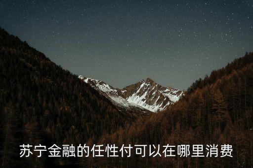 蘇寧金融的任性付可以在哪里消費