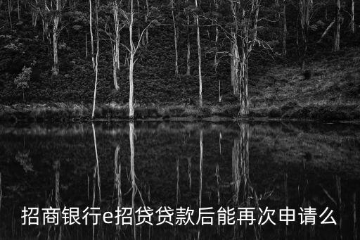 招商銀行e招貸貸款后能再次申請么