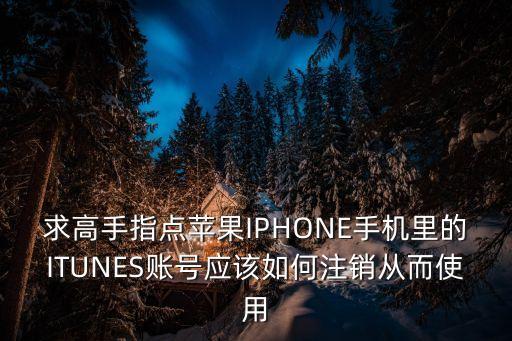 求高手指點蘋果IPHONE手機里的ITUNES賬號應該如何注銷從而使用