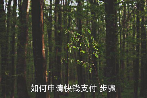 如何申請快錢支付 步驟