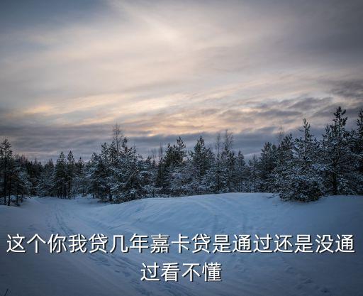 你我貸的嘉卡貸怎么申請(qǐng)容易過(guò)，這個(gè)你我貸幾年嘉卡貸是通過(guò)還是沒(méi)通過(guò)看不懂