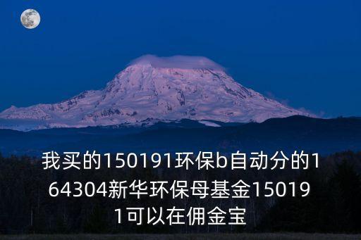 我買的150191環(huán)保b自動分的164304新華環(huán)保母基金150191可以在傭金寶