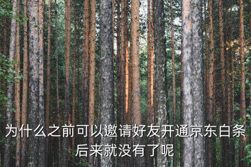 為什么之前可以邀請(qǐng)好友開通京東白條后來就沒有了呢