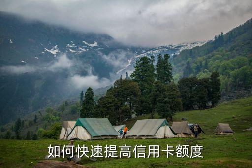 如何快速提高信用卡額度