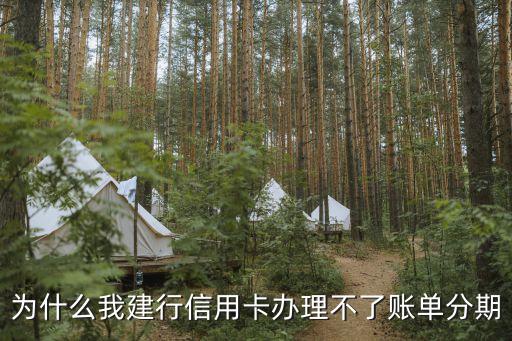 為什么我建行信用卡辦理不了賬單分期