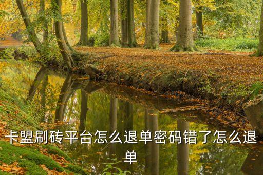 卡盟刷錯了怎么退款，卡盟怎么退款