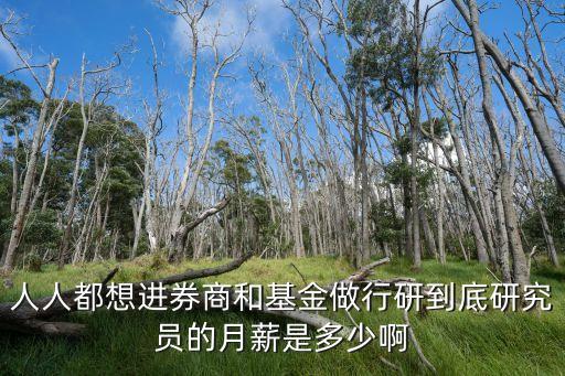 人人都想進(jìn)券商和基金做行研到底研究員的月薪是多少啊