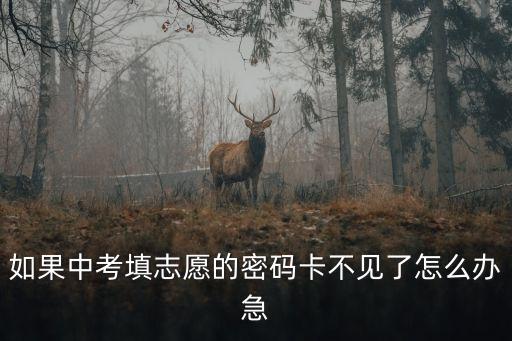 如果中考填志愿的密碼卡不見了怎么辦急