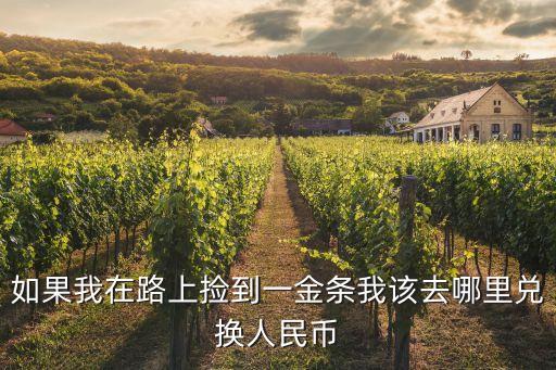 如果我在路上撿到一金條我該去哪里兌換人民幣