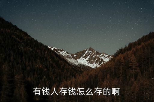 有錢人存錢怎么存的啊