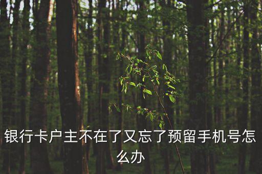 銀行卡戶主不在了又忘了預(yù)留手機(jī)號怎么辦