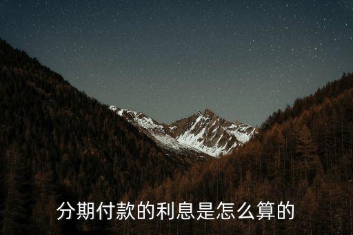 分期付款的利息是怎么算的