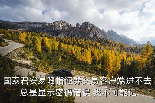 國泰君安易陽指證券交易客戶端進(jìn)不去 總是顯示密碼錯(cuò)誤 我不可能記