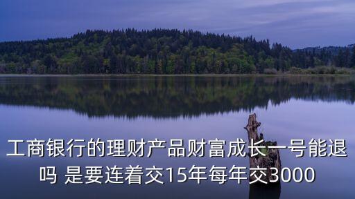 工商銀行的理財產(chǎn)品財富成長一號能退嗎 是要連著交15年每年交3000