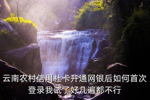 云南農(nóng)村信用社卡開通網(wǎng)銀后如何首次登錄我試了好幾遍都不行