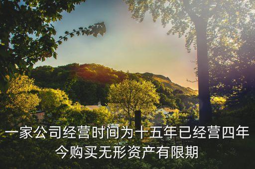貝科能15年銷(xiāo)售怎么樣，一家公司經(jīng)營(yíng)時(shí)間為十五年已經(jīng)營(yíng)四年今購(gòu)買(mǎi)無(wú)形資產(chǎn)有限期