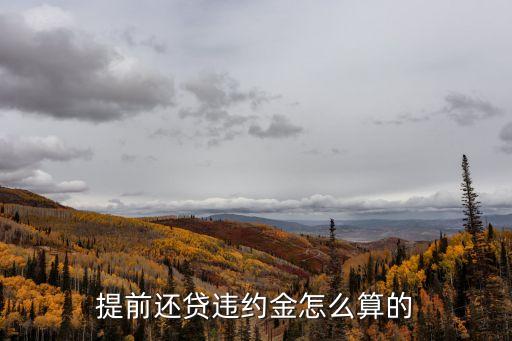 提前還貸違約金怎么算的