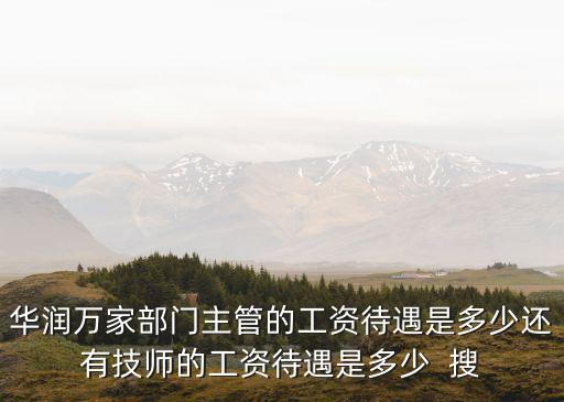 萬(wàn)家基金 待遇怎么樣，華潤(rùn)萬(wàn)家部門主管的工資待遇是多少還有技師的工資待遇是多少  搜