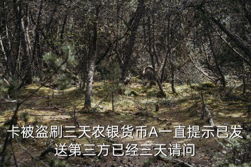 購(gòu)買第三方農(nóng)銀貨幣A怎么贖回，卡被盜刷三天農(nóng)銀貨幣A一直提示已發(fā)送第三方已經(jīng)三天請(qǐng)問