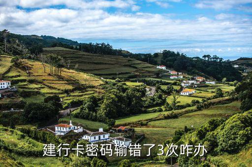 建行卡密碼輸錯了3次咋辦
