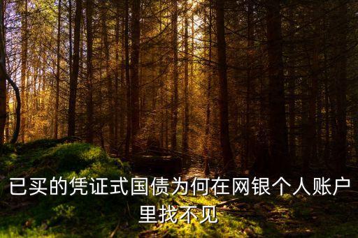 已買的憑證式國債為何在網(wǎng)銀個(gè)人賬戶里找不見