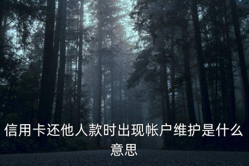 信用卡還他人款時出現(xiàn)帳戶維護是什么意思