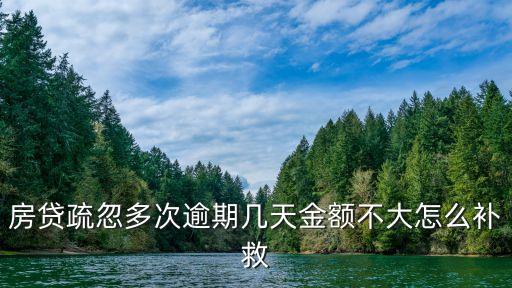 房貸逾期五天了怎么辦，房貸疏忽多次逾期幾天金額不大怎么補(bǔ)救