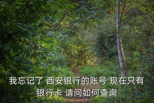 我忘記了 西安銀行的賬號 現(xiàn)在只有銀行卡 請問如何查詢