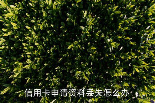 信用卡申請資料丟失怎么辦