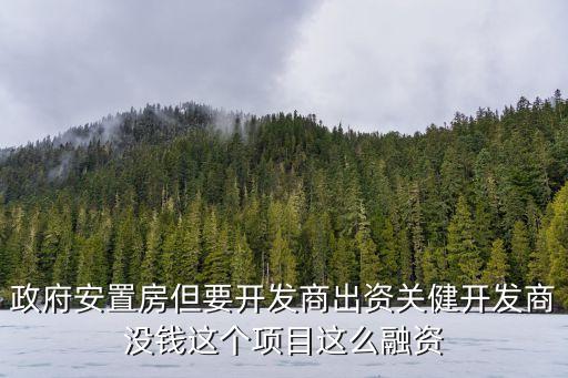 政府安置房但要開發(fā)商出資關健開發(fā)商沒錢這個項目這么融資
